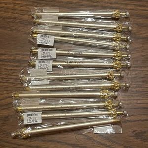 12 NWT Santa Barbara Design Studio Gold Pearl Crown Pens